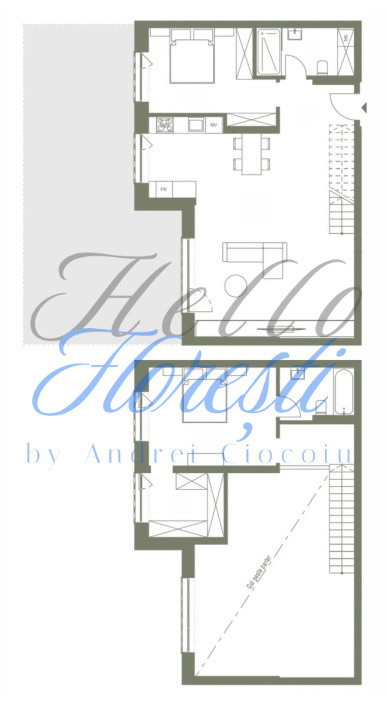 Apartament 3 camere 99.9 mp si terasa 54.4 mp in Hexagon 