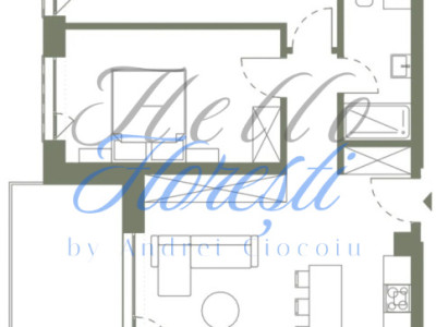 Apartament cu 3 camere 72.7 mp si terasa de 12.4 mp in Hexagon