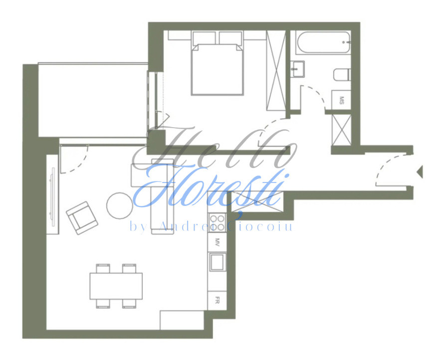 Apartament 2 camere 58.2 mp si logie 8.5 mp in Hexagon 