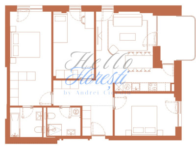 Apartament 4 camere 93.4 mp si logie 8.1 mp in Hexagon 