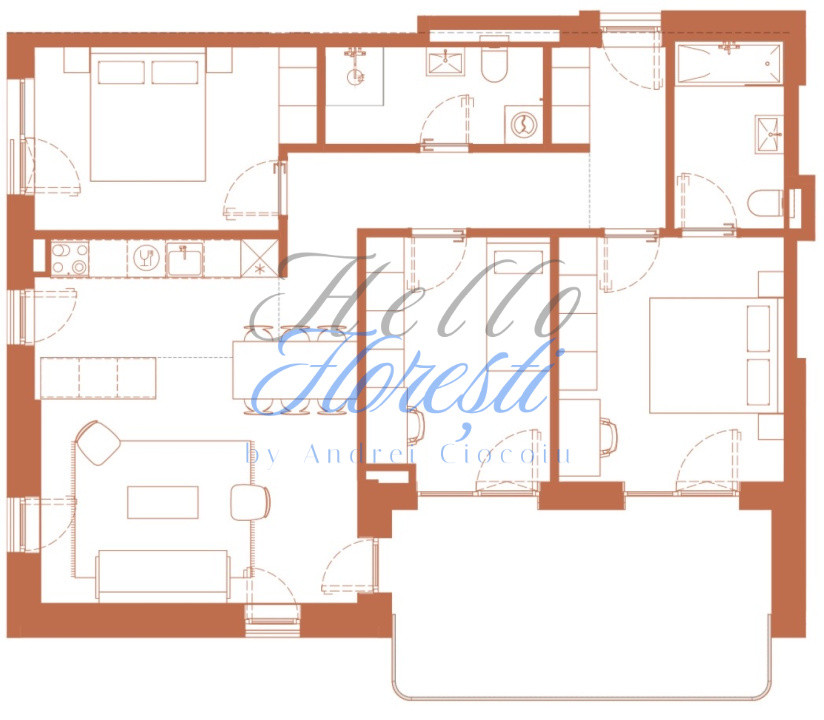 Apartament 4 camere 86.2 mp si logie 18.1 mp in Hexagon 
