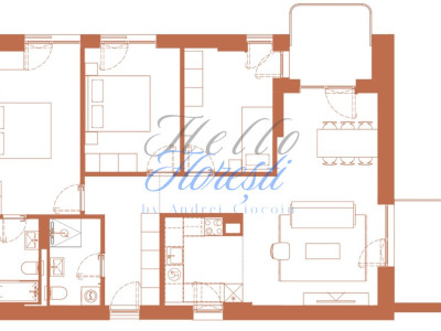 Apartament 4 camere 95.6 mp 2 logii de 6.6 mp si 8.2 mp in Hexagon 