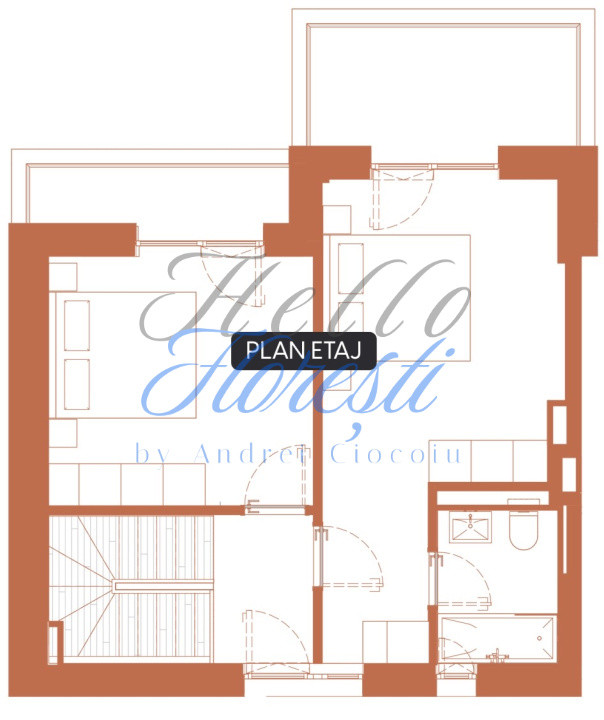 Apartament 3 camere 92.8 mp 1 logie 2 balcoane in Hexagon 