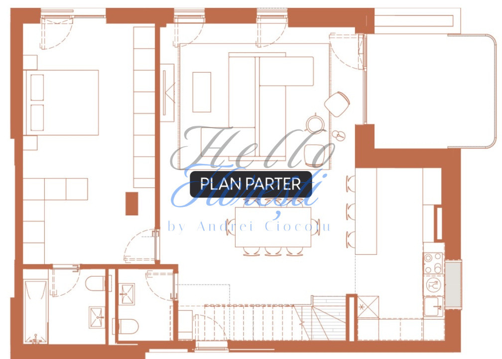 Apartament cu 5 camere 143.7 mp 2 terasa si 1 logie in Hexagon 