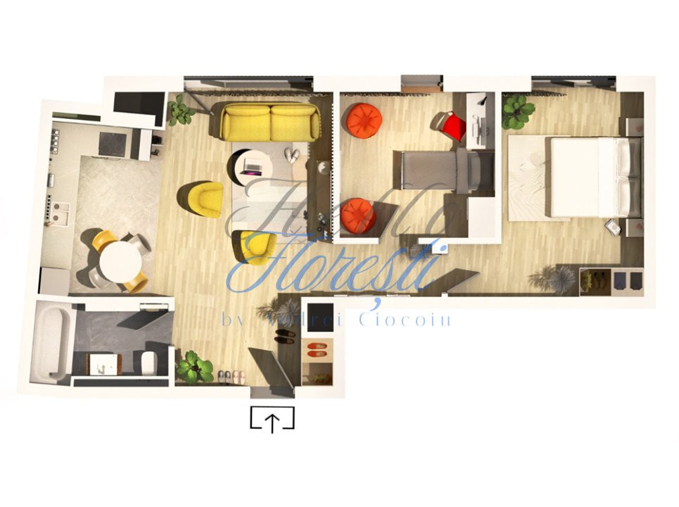 Apartament 3 camere, semifinisat, 69 mp, cu terasa, Zona Centrul Clujului!