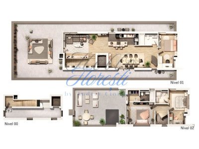 Penthouse 4 camere, 2 terase, semifinisat, 125 mp,  Zona Centrul Clujului!