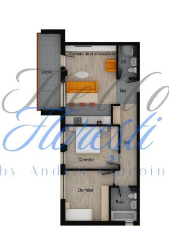 Apartament de 3 camere, 63,80 mp utili, 9,16 balcon, Muzeul Apei