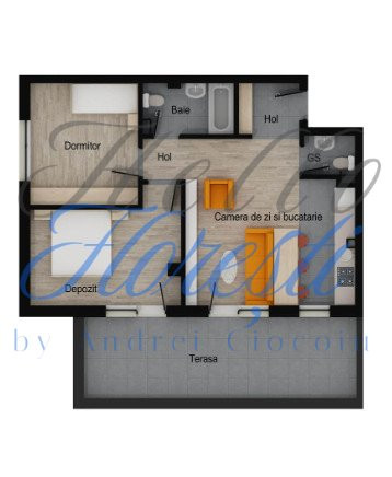 Apartament de 3 camere, 57,68 mp utili, 19,44 mp terasa, Muzeul Apei