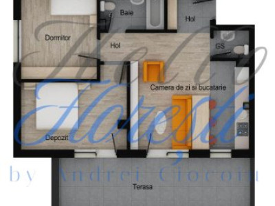 Apartament de 3 camere, 57,68 mp utili, 19,44 mp terasa, Muzeul Apei