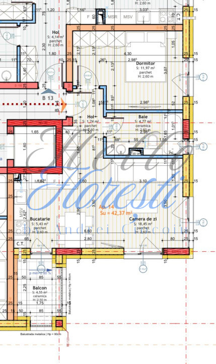 Apartament de 2 camere, finisat, 41,6 mp utili, zona Tineretului