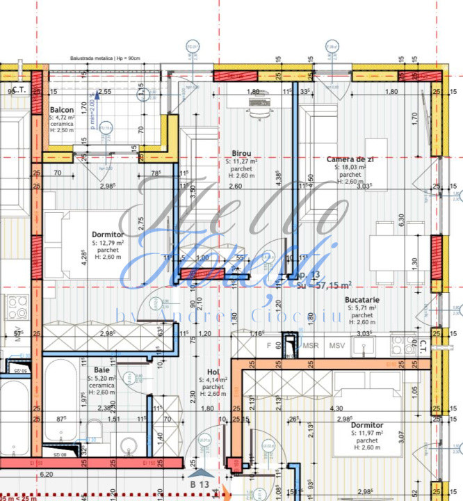 Apartament de 3 camere, finisat, 57,15 mp utili, in zona Tineretului