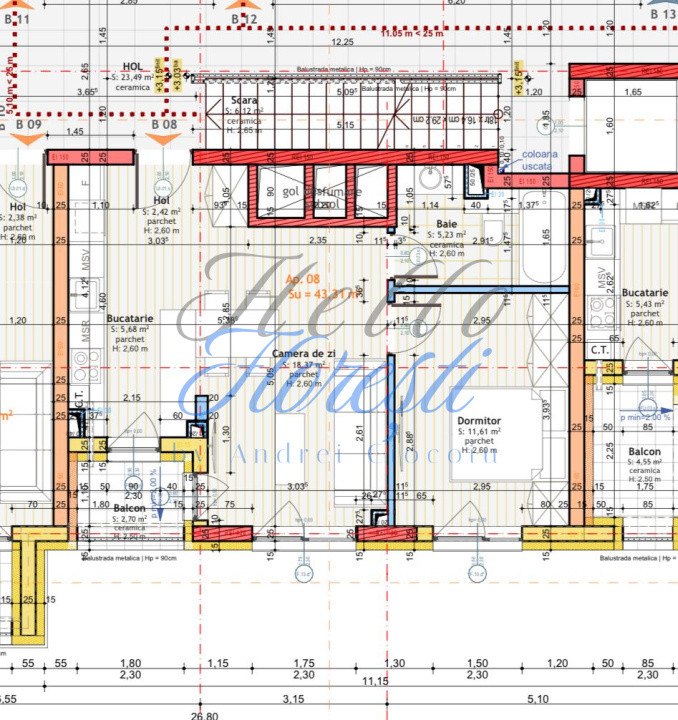 Apartament de 2 camere, finisat, 43,31 mp utili, in zona Tineretului