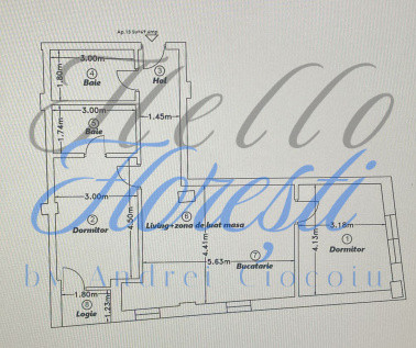 Apartament 3 camere, 69,56mp | Zona Calea Baciului | Cluj |