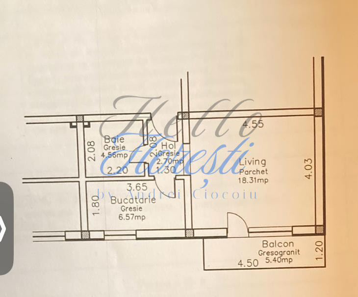 Apartament 1 camera 32 mp | balcon 5,4 mp | zona Eroilor | Floresti