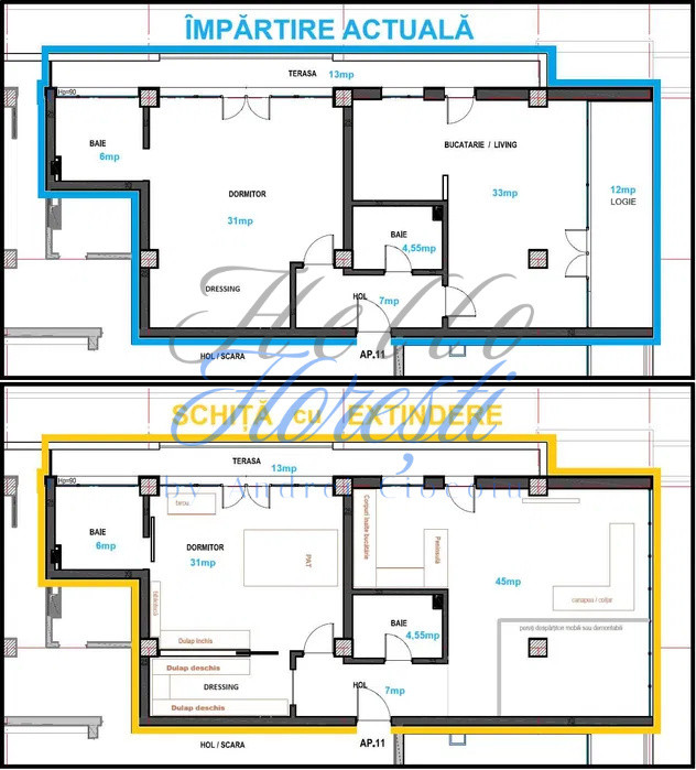 Apartament 2 camere 82 mp + 2 terase 25 mp in Cluj zona Plopilor