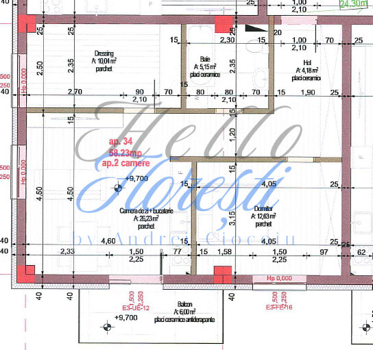 Apartament 2 camere, 58.23 mp , Zona Calea Turzii /Cluj Napoca