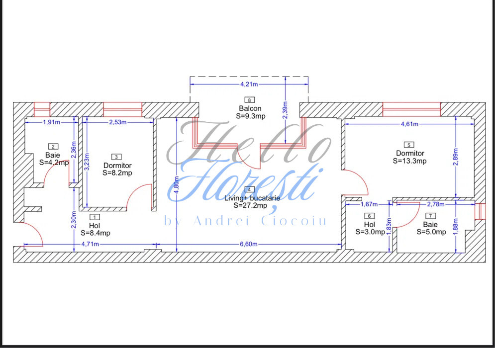 Apartament 3 camere ,70 mp ,zona Borhanci , Cluj