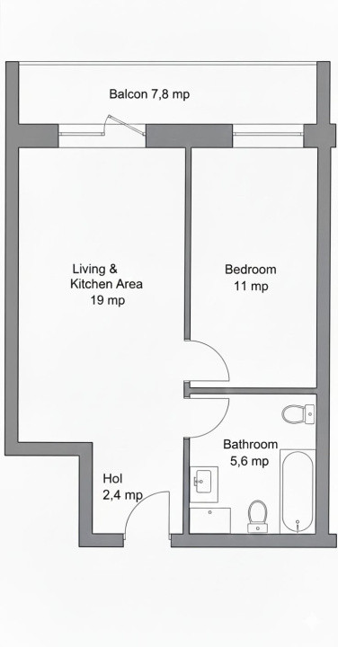Apartament 2 camere, 37.5 mp , Zona TERRA, Floresti 