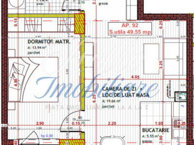 Apartament 2 camere 49,55 mp, zona Tineretului