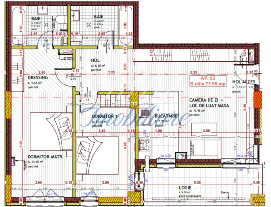 Apartament 3 camere 77,95MP Zona Tineretului 