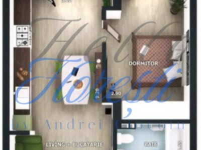 Apartament spațios 2 camere, zona Valea Garbaului